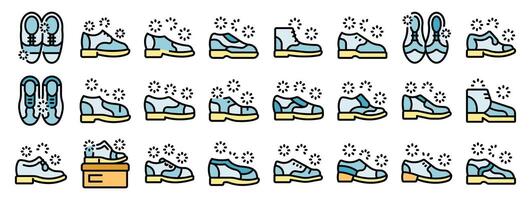 Collection of clean and shiny formal men's shoes with sparkling effect vector