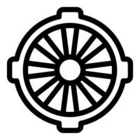 Round engine turbine part icon showing mechanical detail vector