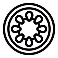 Black and white virus connecting with each other inside a circle vector