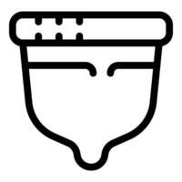 Menstrual cup with drop of blood showing heavy flow line icon vector outline