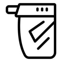 Electronic cigarette device for vaping using liquid icon vector outline