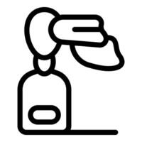 Man experiencing virtual reality using vr glasses icon vector