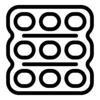 Egg carton box showing nine eggs from above icon vector