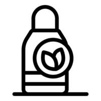 Eco friendly bottle with leaves icon, outline style isolated on white background vector