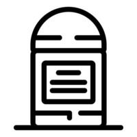Public phone booth standing on the street side view outline icon vector