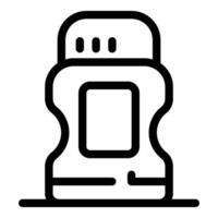 Black line vector icon of a deodorant stick standing up