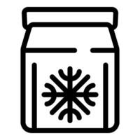 Cardboard box with snowflake sign for frozen products packaging vector