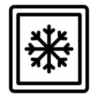 Black square freezer icon with snowflake showing freezing temperature vector