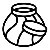 Round jar opening and closing with a lid vector