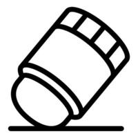 Round push button switch being pressed down icon vector