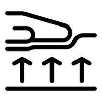 Breathable textile passing airflow test icon showing breathability feature vector