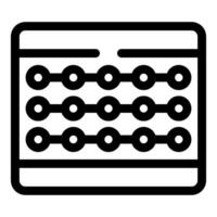 Abacus showing numbers, traditional calculating tool icon vector