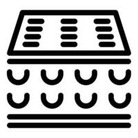 Orthopedic mattress layers showing breathable material icon vector