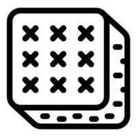 Orthopedic mattress with square pattern for comfortable sleep icon vector outline