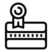 Credit card getting certified with check mark ribbon icon vector