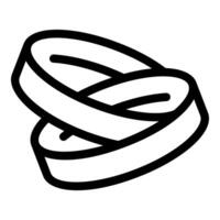Two golden rings intertwined representing marriage and commitment vector