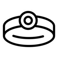 Headlamp providing light in dark environment icon vector