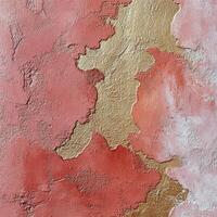 Abstract artwork featuring warm tones and metallic accents in a textured composition photo