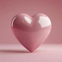 brillante rosado corazón decoración en un suave pastel antecedentes para san valentin día celebracion foto