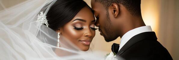 Intimate moment between a bride and groom captured during their wedding ceremony outdoors photo