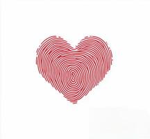 Unique heart shape created with fingerprint patterns on a soft, light background photo