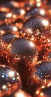 Shimmering disco balls reflecting light in an artistic arrangement during a vibrant event photo