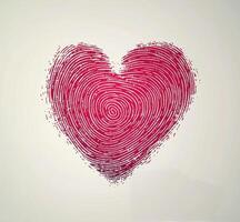 Unique heart shape created with fingerprint patterns on a soft, light background photo
