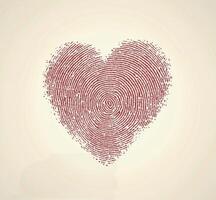 Unique heart shape created with fingerprint patterns on a soft, light background photo