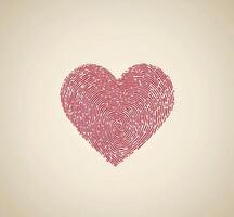 Unique heart shape created with fingerprint patterns on a soft, light background photo