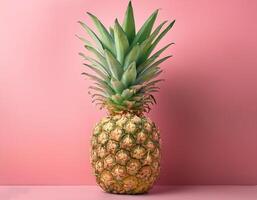 A pineapple on a soft pink background photo