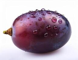 Purple grape isolated on a white background, showing the details of the skin and texture photo