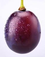 Purple grape isolated on a white background, showing the details of the skin and texture photo
