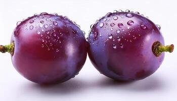 Purple grape isolated on a white background, showing the details of the skin and texture photo