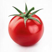 Red cherry tomatoes isolated on white background photo