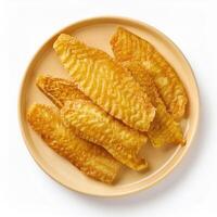 Fried fish fillets on a plate photo