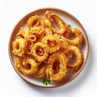 Fried calamari on a plate photo