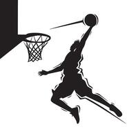 Basketball player dunking the ball vector