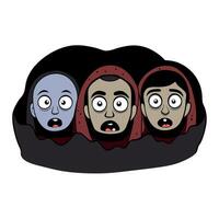 Faces of the souls trapped in the darkness vector