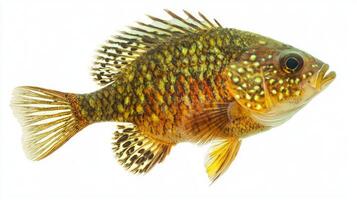 vibrant Pumpkinseed Sunfish displays its striking colors and unique features highlighting its importance in freshwater habitats and fish diversity. photo