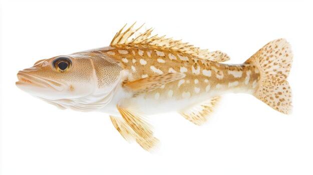Arctic cod displays its unique coloration and physical characteristics emphasizing its role as an important species in marine ecosystems. Found in cold waters it thrives in Arctic conditions. photo