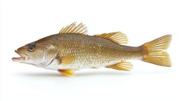 Atlantic Croaker known as Micropogonias undulatus showcases its unique coloration and physical characteristics in a studio setting. photo