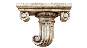 essence of the letter J, formed from an elegant antique column texture. The intricate design offers a unique blend of classical and modern aesthetics. photo
