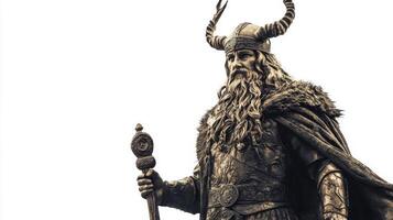 striking representation of Balder the Scandinavian god showcases his majestic features and regal attire emphasizing his strength and character in a captivating portrayal. photo