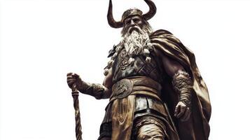Scandinavian god Balder is depicted in a lifelike manner exuding power and nobility. photo