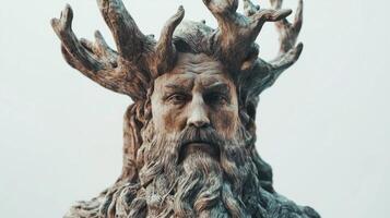 Prevenir conocido en escandinavo mitología como el Dios de justicia es representado con intrincado detalles exhibiendo su largo barba y astado corona enfatizando su adivinar naturaleza. foto