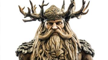 lifelike representation the Scandinavian god Frig showcases his majestic antlers and wise features emphasizing his connection to nature and mythology. photo