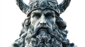 artwork vividly captures Njord the deity revered in Scandinavian mythology famously associated with maritime prosperity and tranquility showcasing detailed features and expression. photo