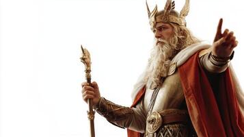 powerful Scandinavian goddess Sif is depicted in a realistic portrayal showcasing her golden hair and elegant attire embodying strength and beauty. photo