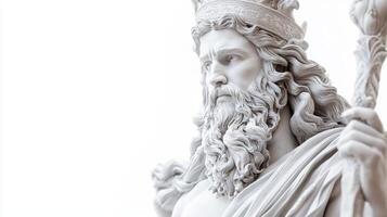 striking depiction showcases the Scandinavian god Ve highlighting his commanding presence and intricate details set against a serene white backdrop. photo