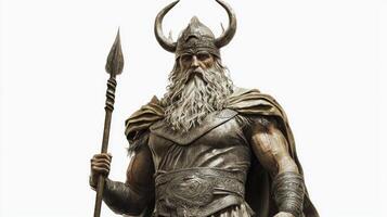 depiction of Magni a Scandinavian god highlights his impressive physique and fierce expression. The character stands confidently exuding strength and mythological grandeur. photo
